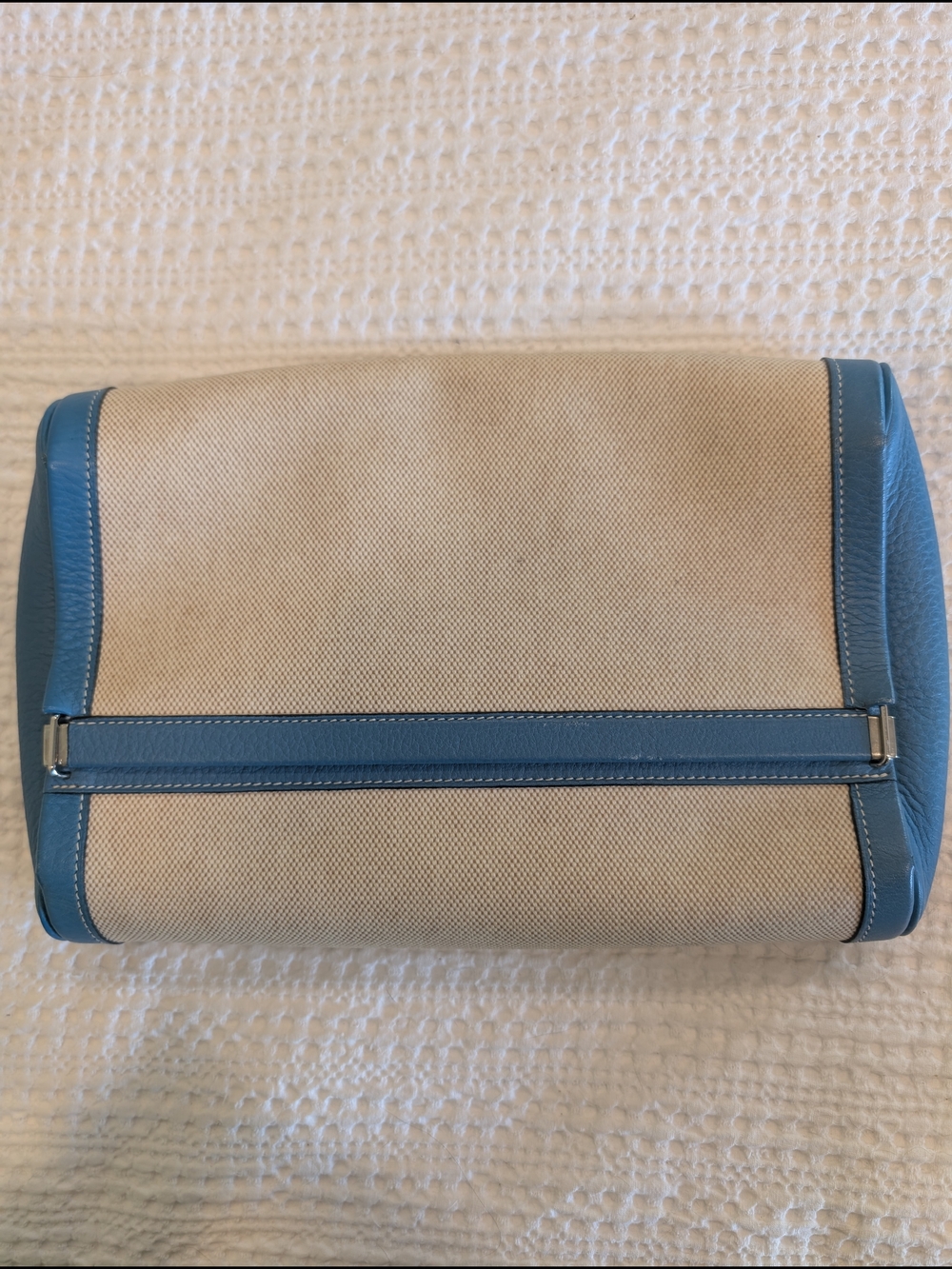 Hermès Blue Trim Canvas Tote